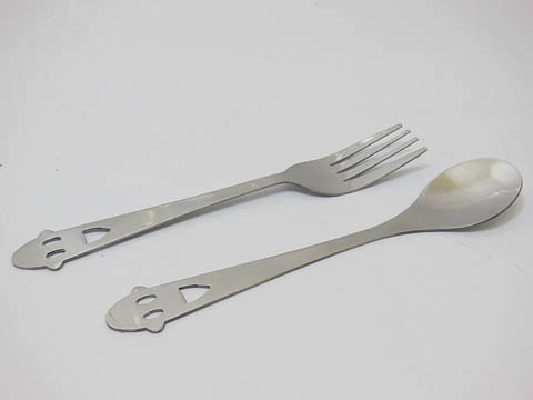10Sets Smile Face Spoon & Fork Wedding Bombonieres Favor - Click Image to Close